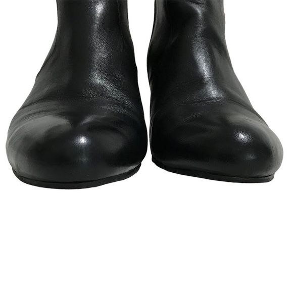 Cole Haan Black Leather Wedge Heel Bootie Boots Size 9.5 - Picture 4 of 10